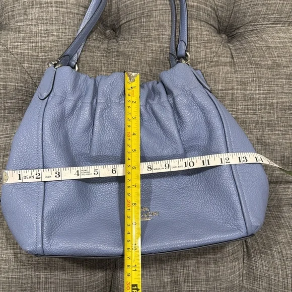 Coach Bag Blue Hobo Bag with Ruched Leather Design - Picture 17 of 17